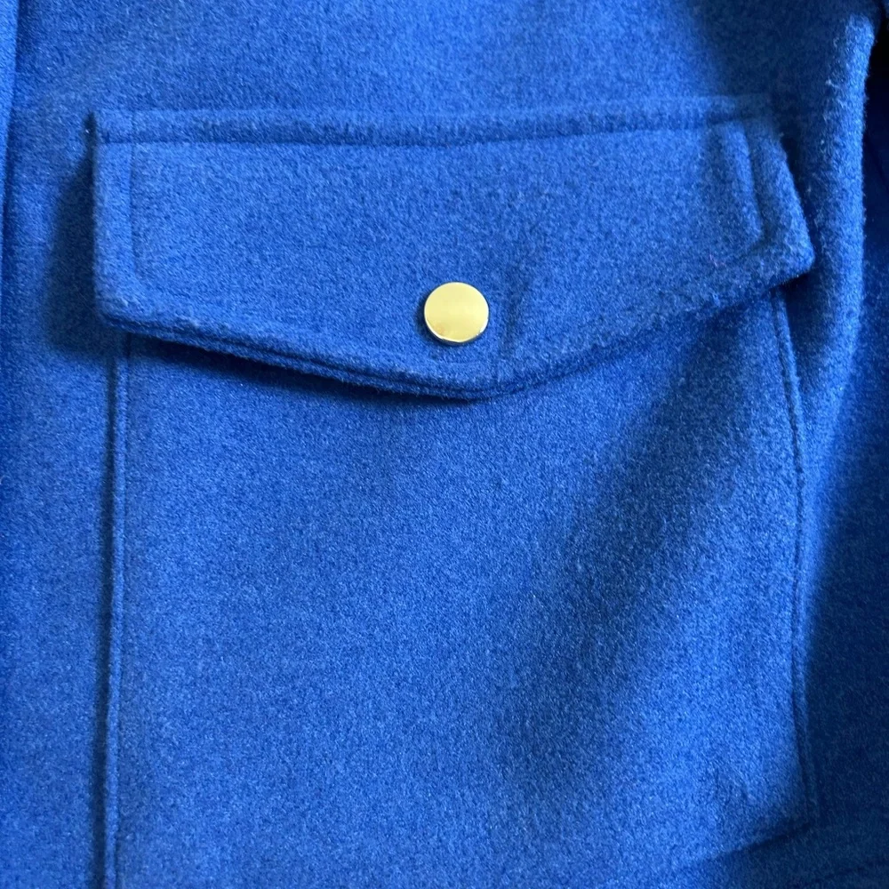 JOIE Felted Blazer Jacket Blue Snap Buttons Sz‎ Med